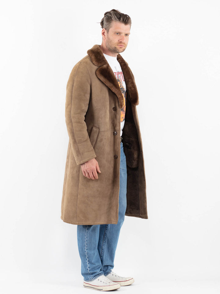Vintage 70's Men Sheepskin Coat in BeigeZ1803