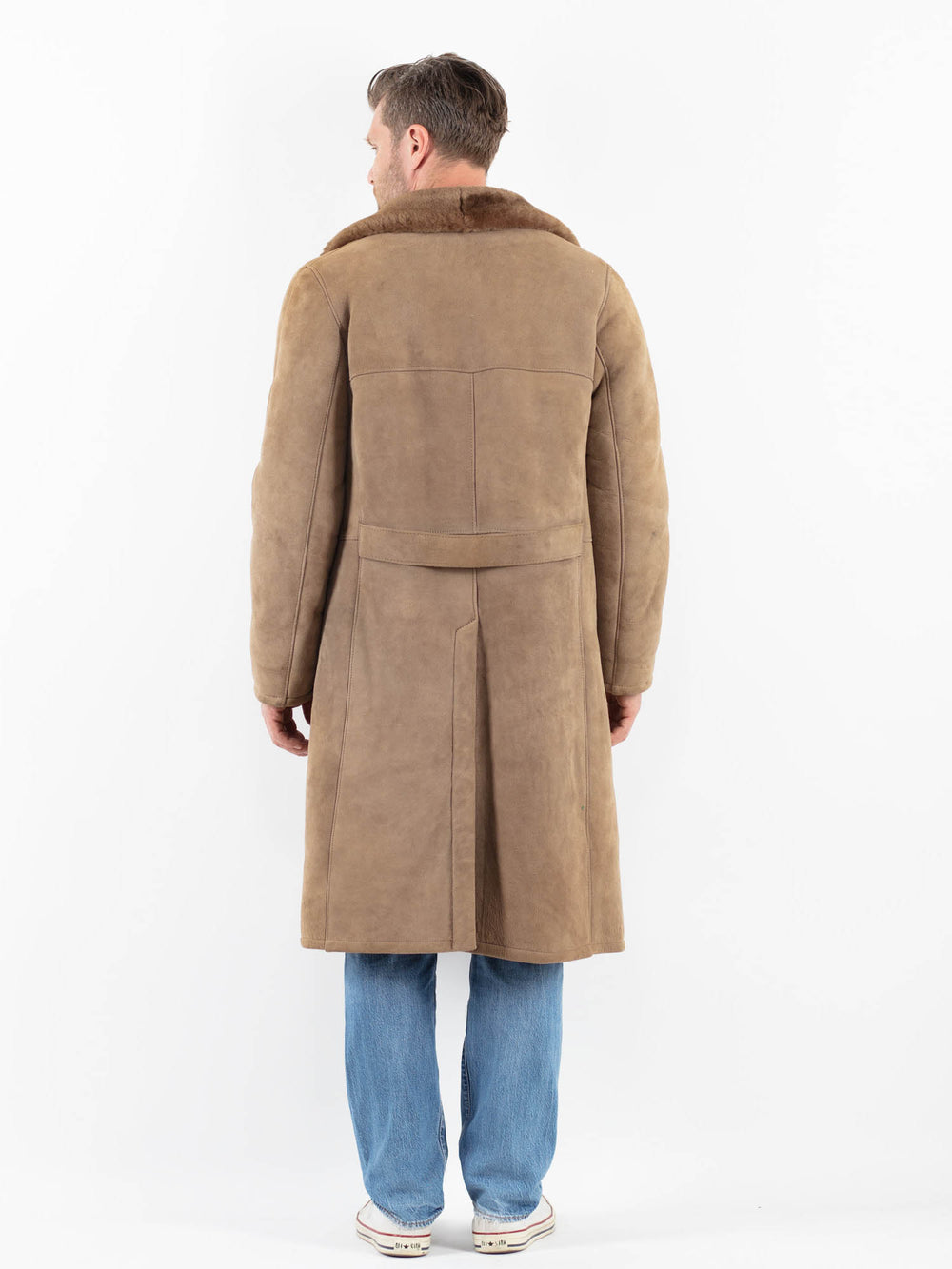 Vintage 70's Men Sheepskin Coat in BeigeZ1803