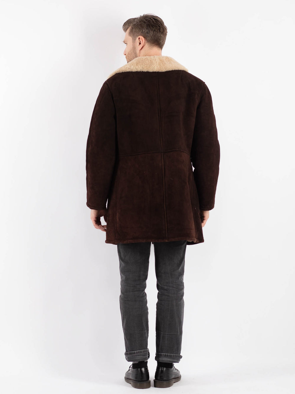 Vintage 70's Men Sheepskin Coat in BrownZ476