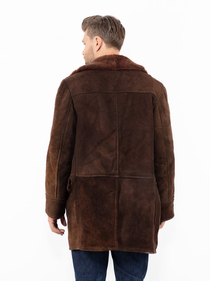 Vintage 70's Men Sheepskin Coat in BrownZ2601