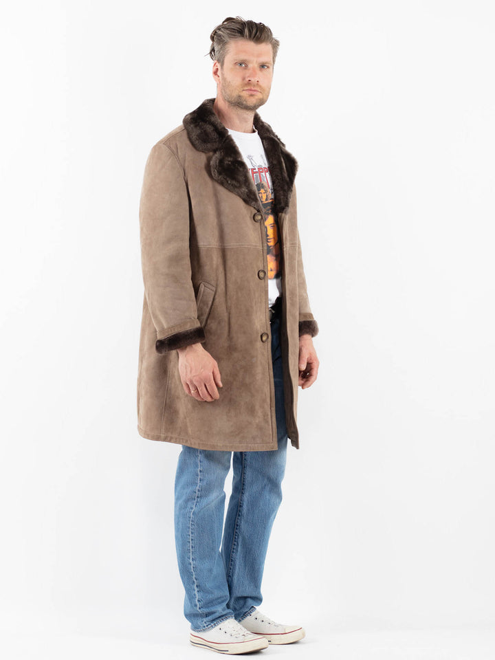 Vintage 70's Men Sheepskin Coat in BeigeZ1808