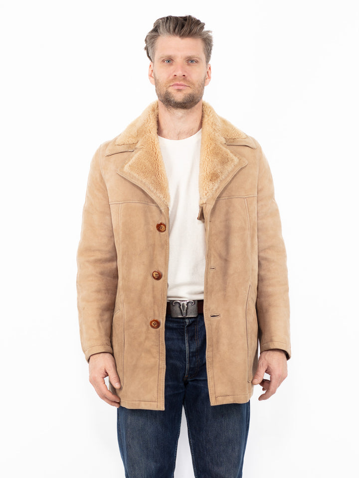 Vintage 70's Men Sheepskin Coat in BeigeZ2604