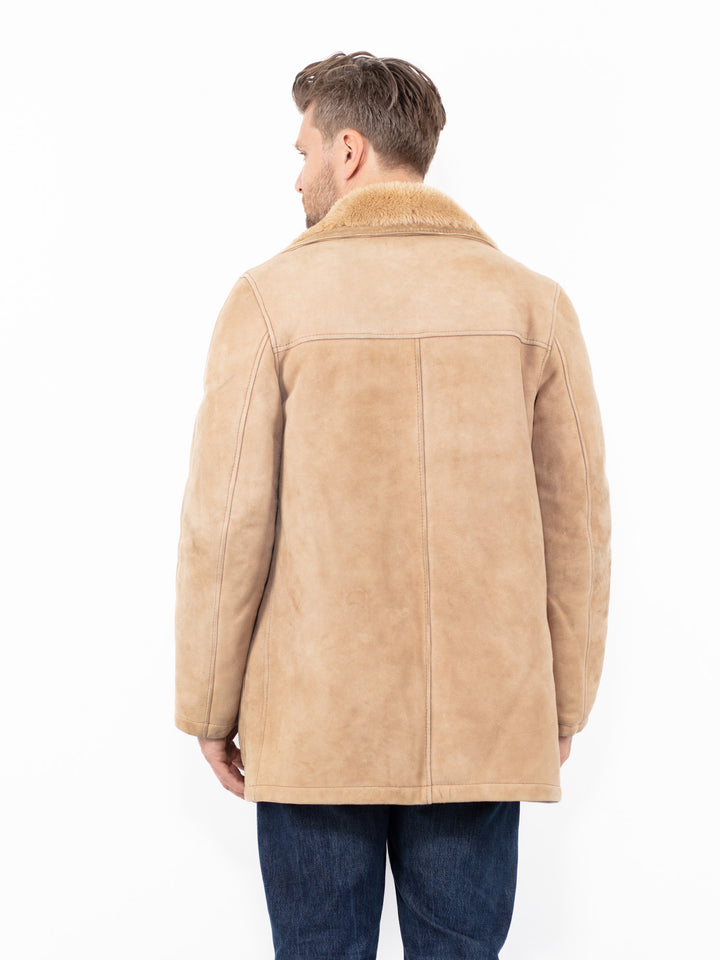 Vintage 70's Men Sheepskin Coat in BeigeZ2604