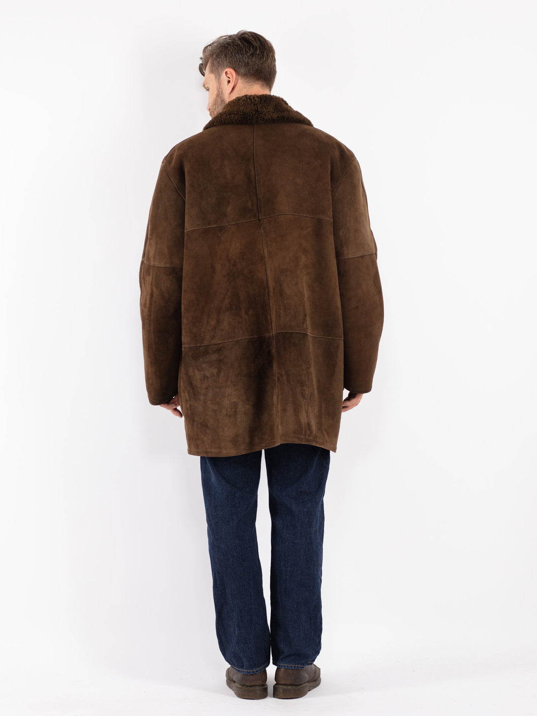 Vintage 70's Men Sheepskin Coat in Brown