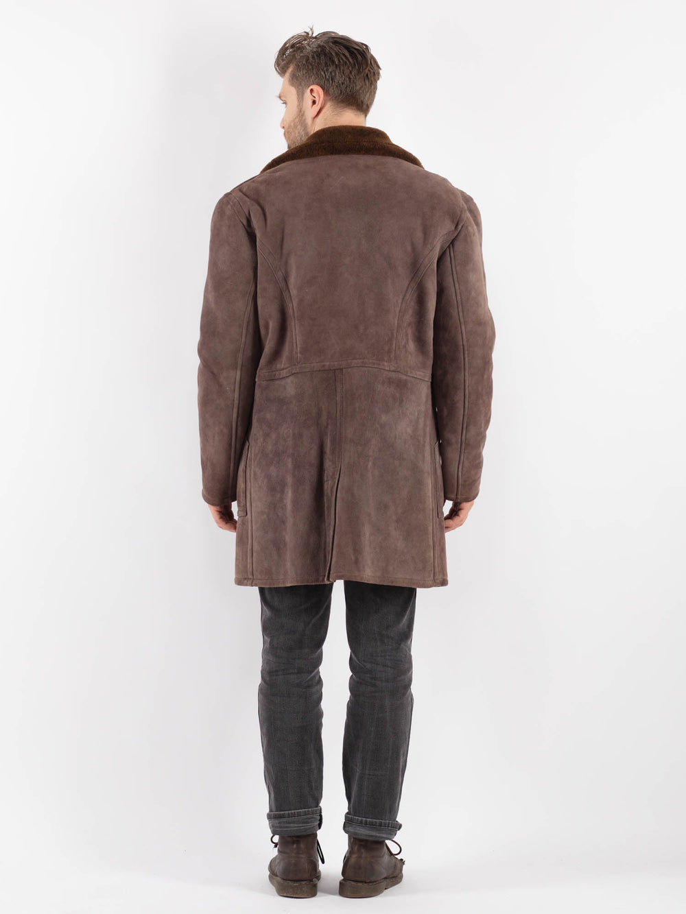 Vintage 70's Men Sheepskin Shearling in BrownZ575