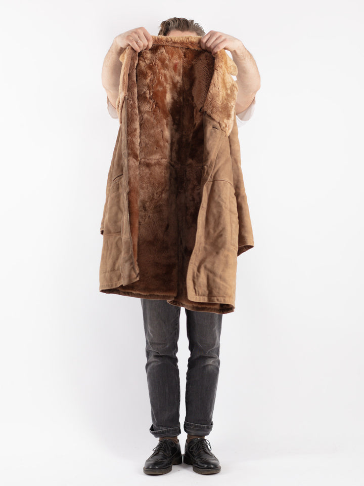 Vintage 70's Men Sheepskin Coat in BeigeZ363