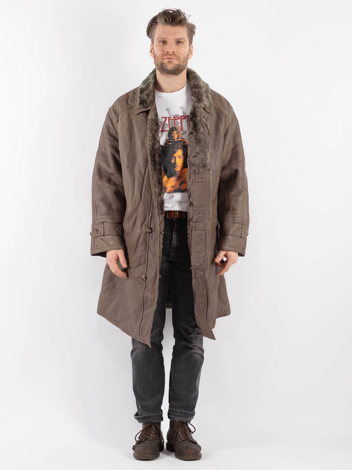 Vintage Men Sheepskin in Brown
