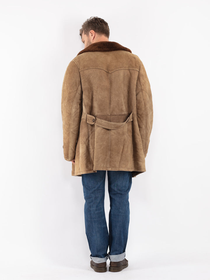 Vintage 70's Men Coat in Beige