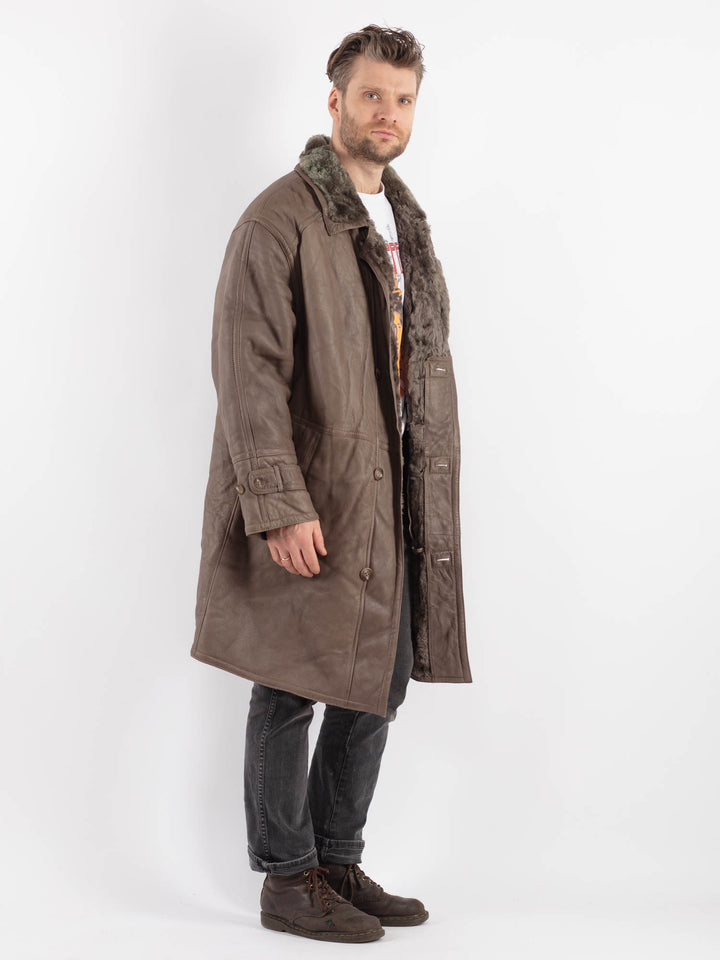 Vintage Men Sheepskin in Brown
