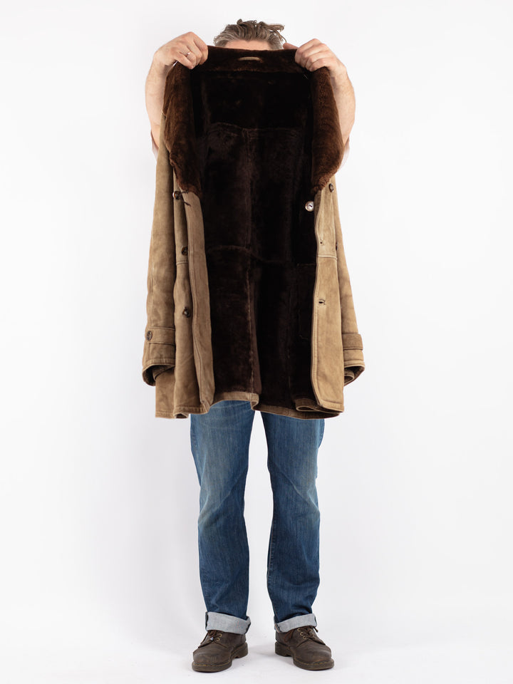 Vintage 70's Men Coat in Beige