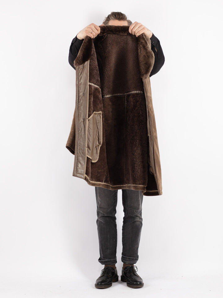 Vintage 70's Men Sheepskin in Beige