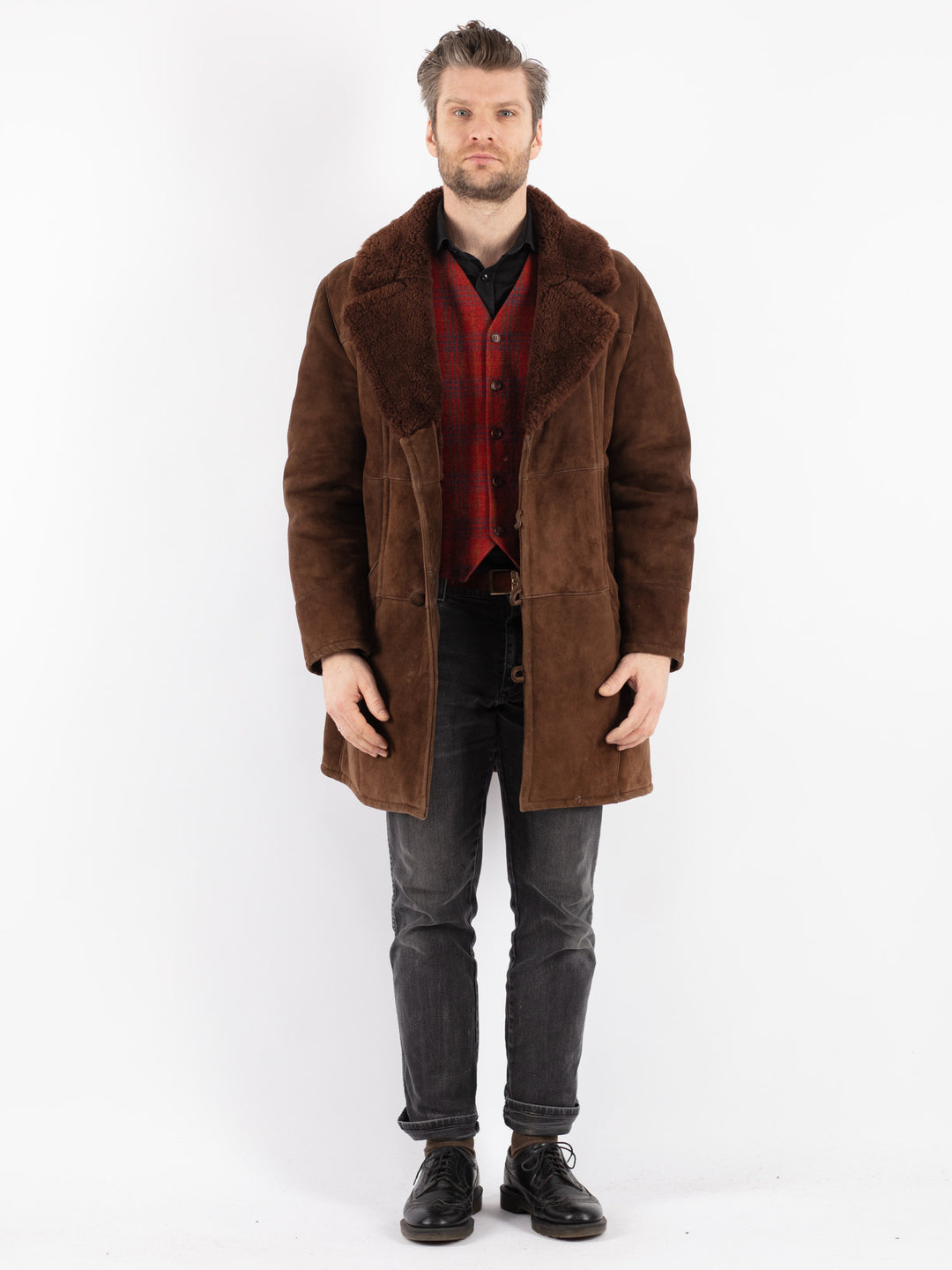 Vintage 70's Men Sheepskin in Brown