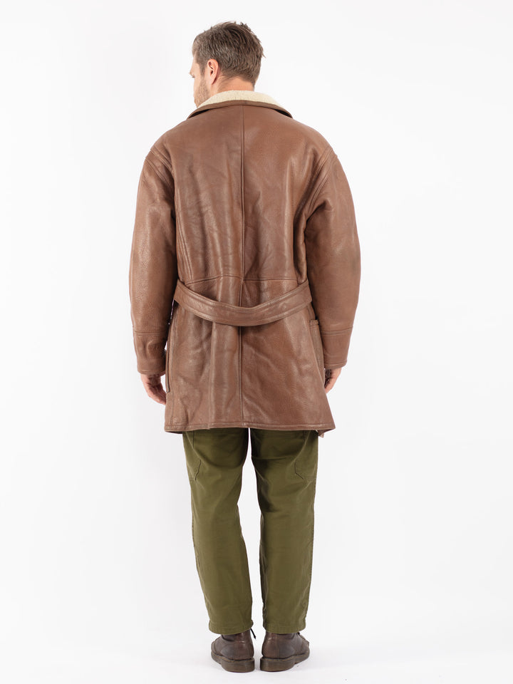 Vintage 70's Men Sheepskin Coat in Brown
