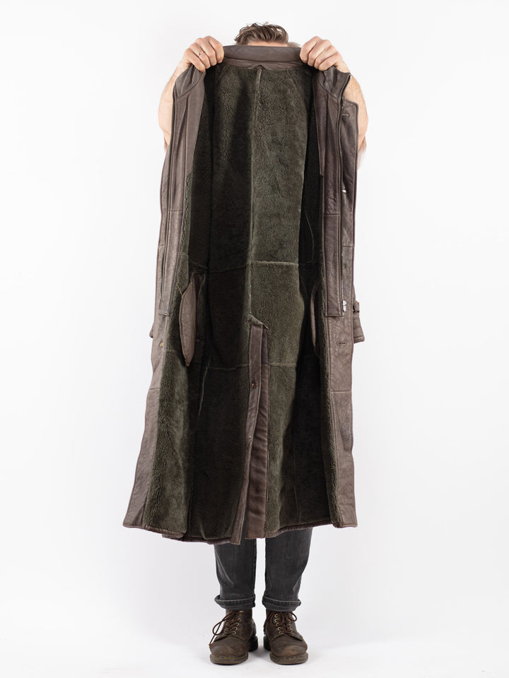 Vintage 70's Men Sheepskin Coat in Gray