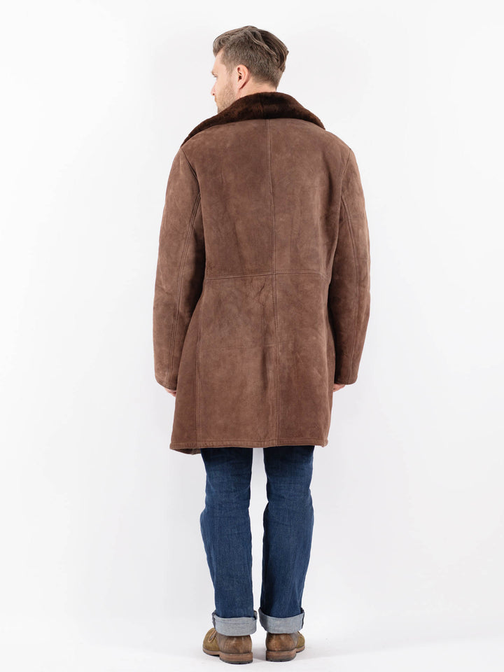 Vintage 70's Men Sheepskin Coat in BrownZ1579