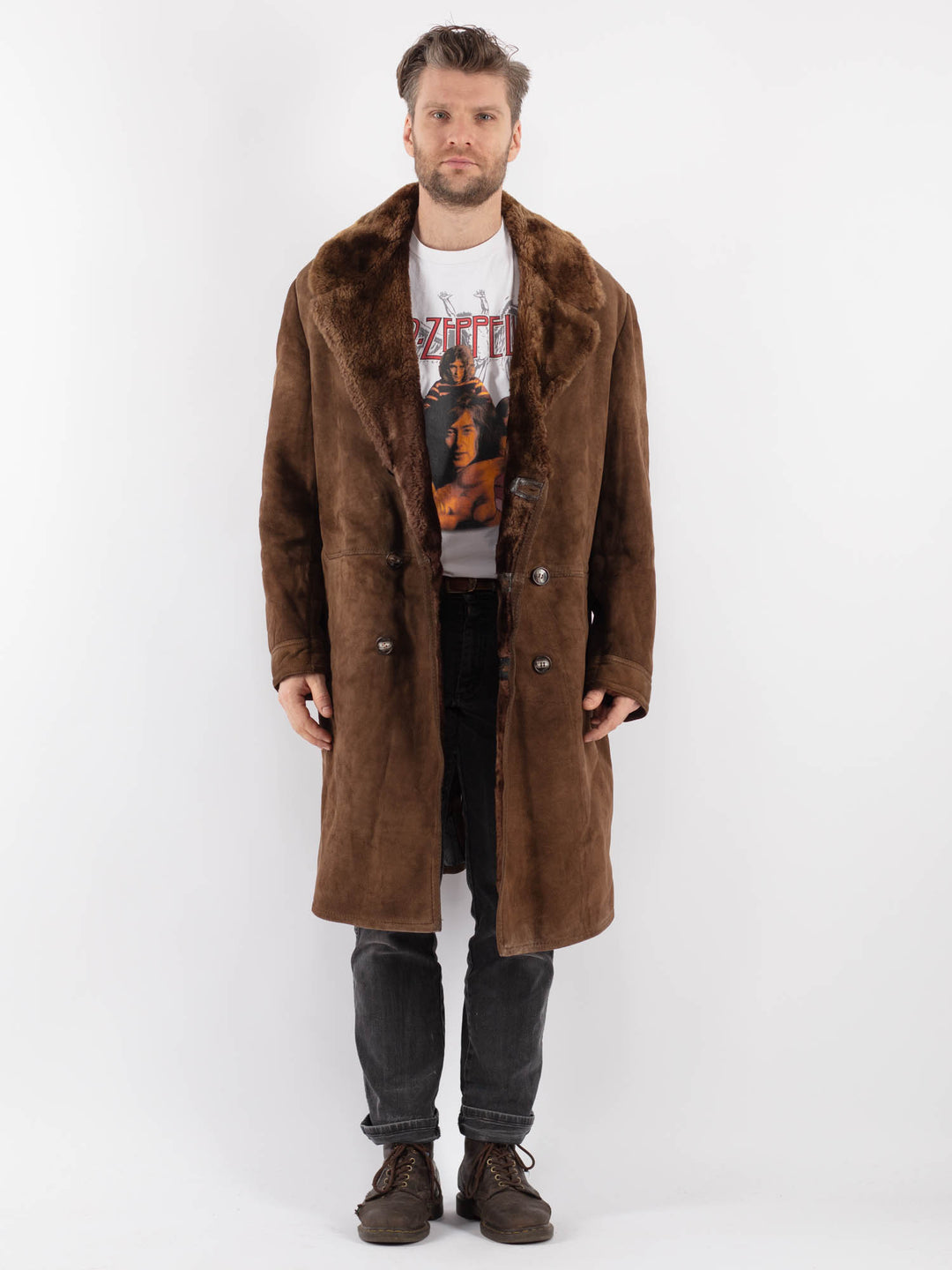 Vintage 70's Men Sheepskin in BrownZ587