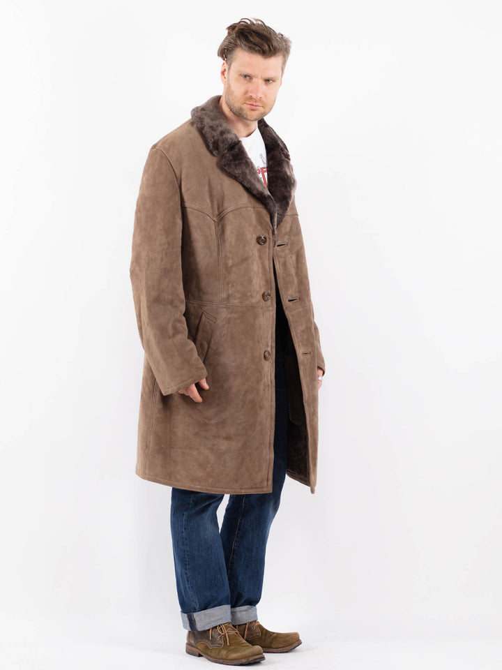 Vintage 70's Men Sheepskin Coat in BeigeZ1582