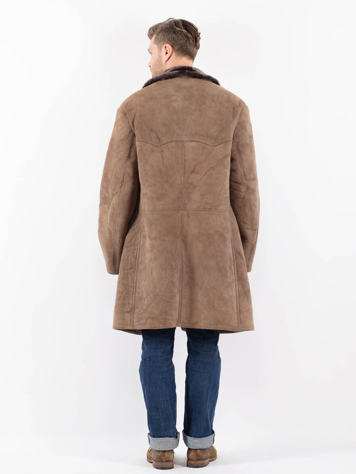 Vintage 70's Men Sheepskin Coat in BeigeZ1582