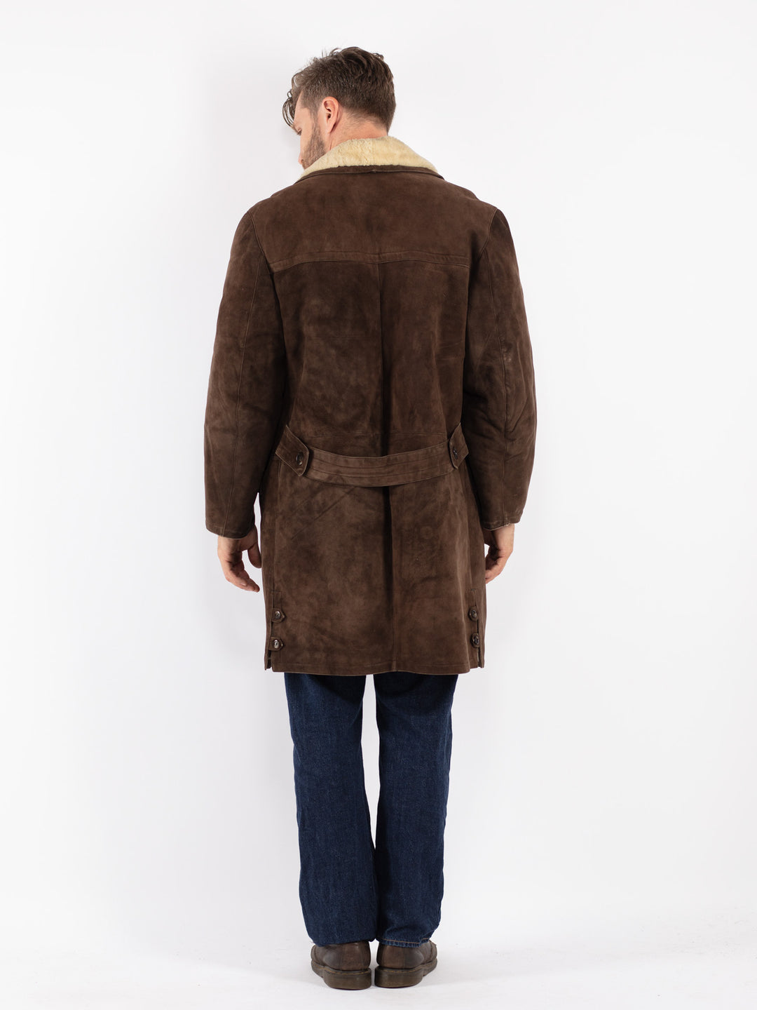 Vintage 70's Men Sheepskin Coat in Brown