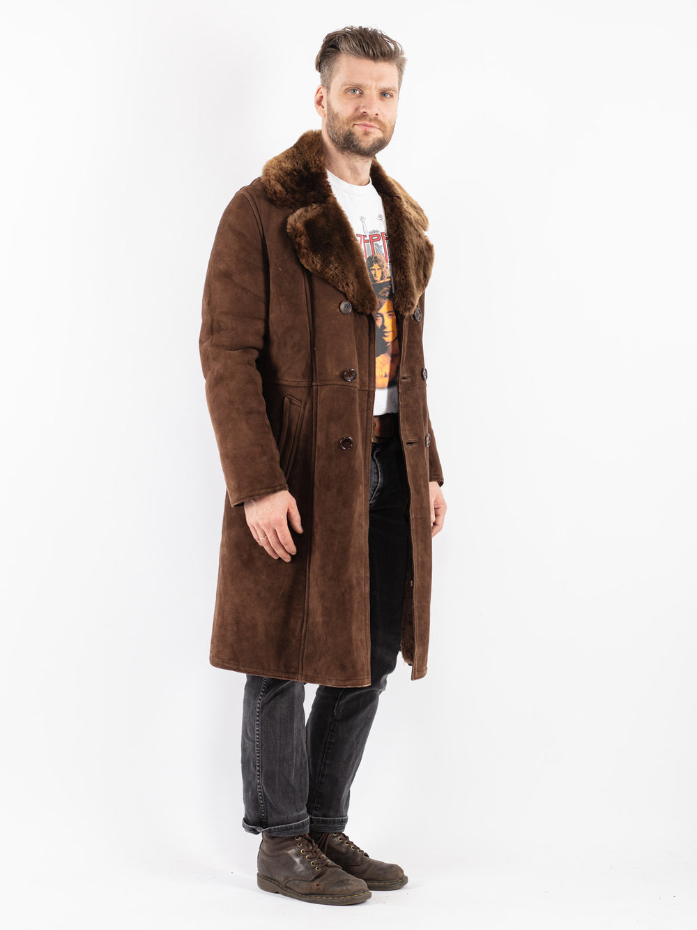 Vintage 70's Men Sheepskin Coat in