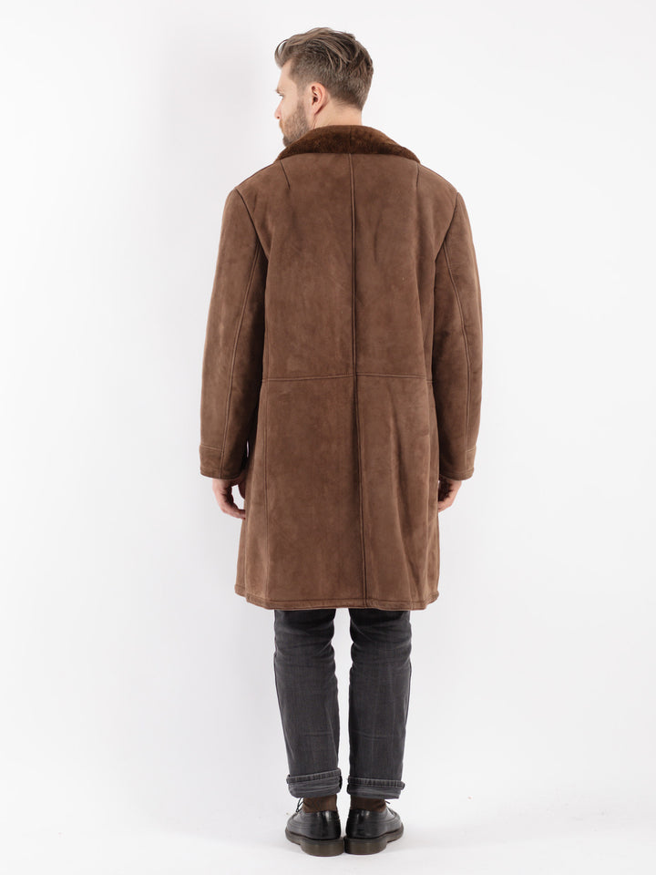 Vintage 70's Men Sheepskin Coat in Brown