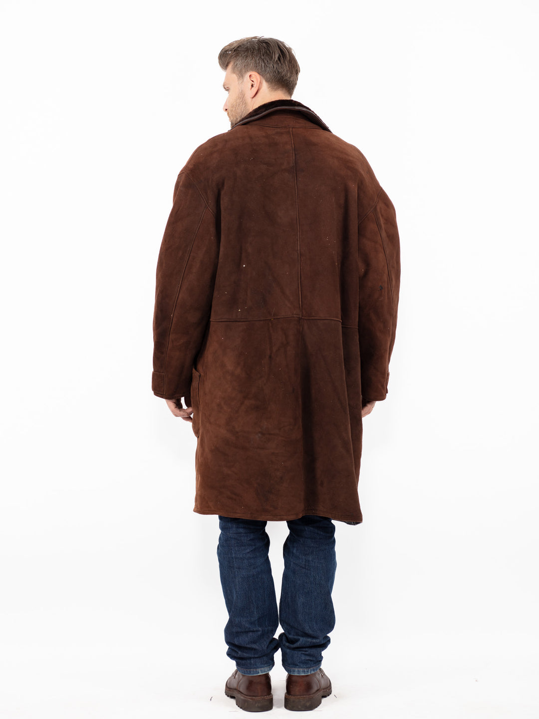 Vintage 70's Men Sheepskin Coat in Brown