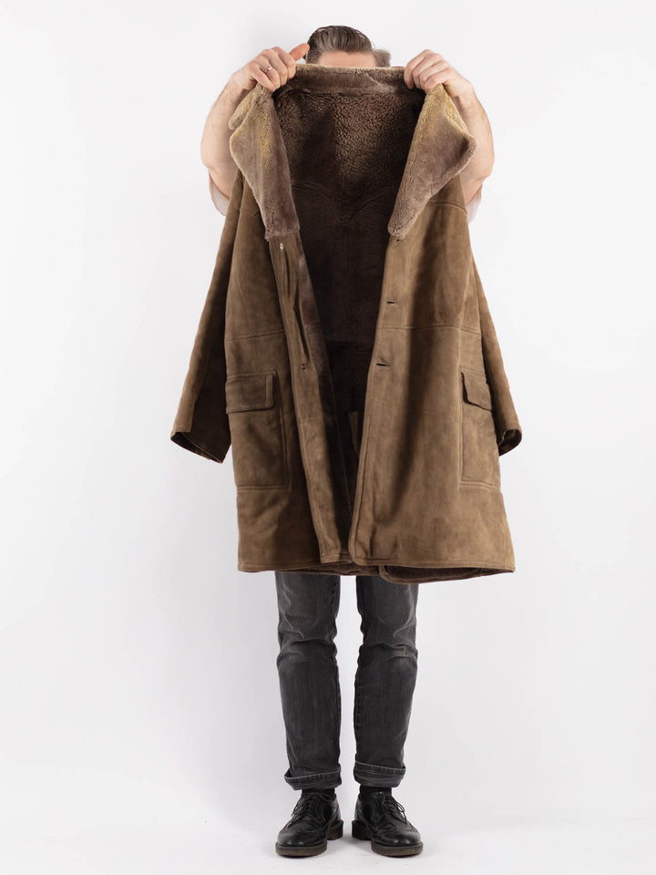 Vintage 70's Men Sheepskin Coat in BeigeZ496