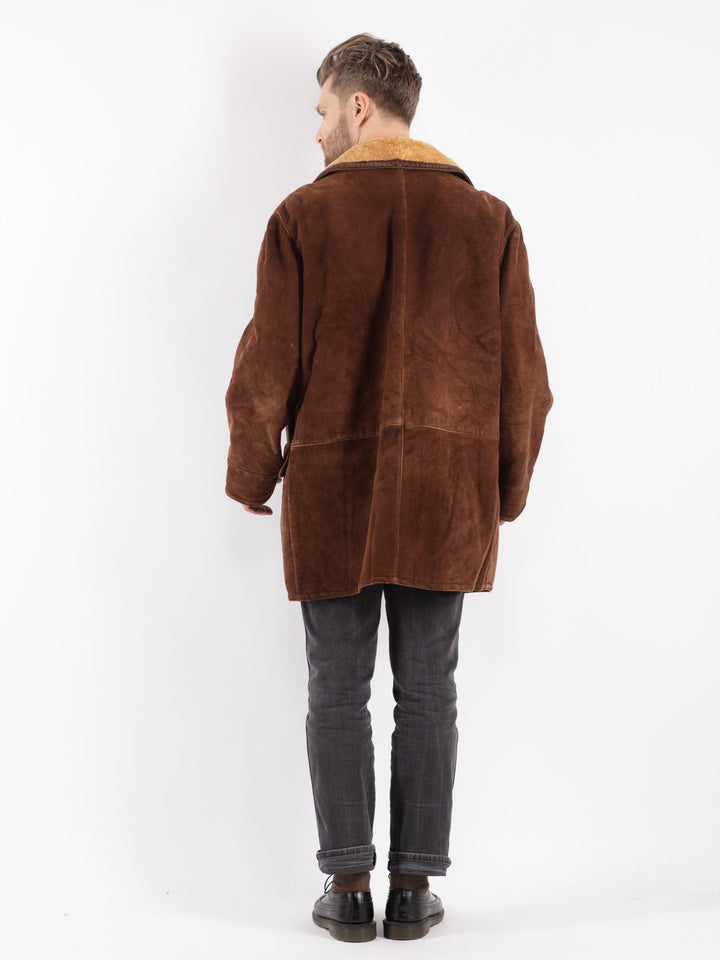 Vintage 70's Men Sheepskin Coat in Brown