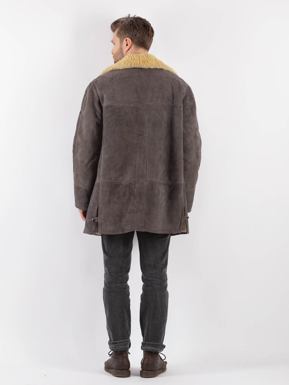 Vintage 70's Men Sheepskin in GrayZ594