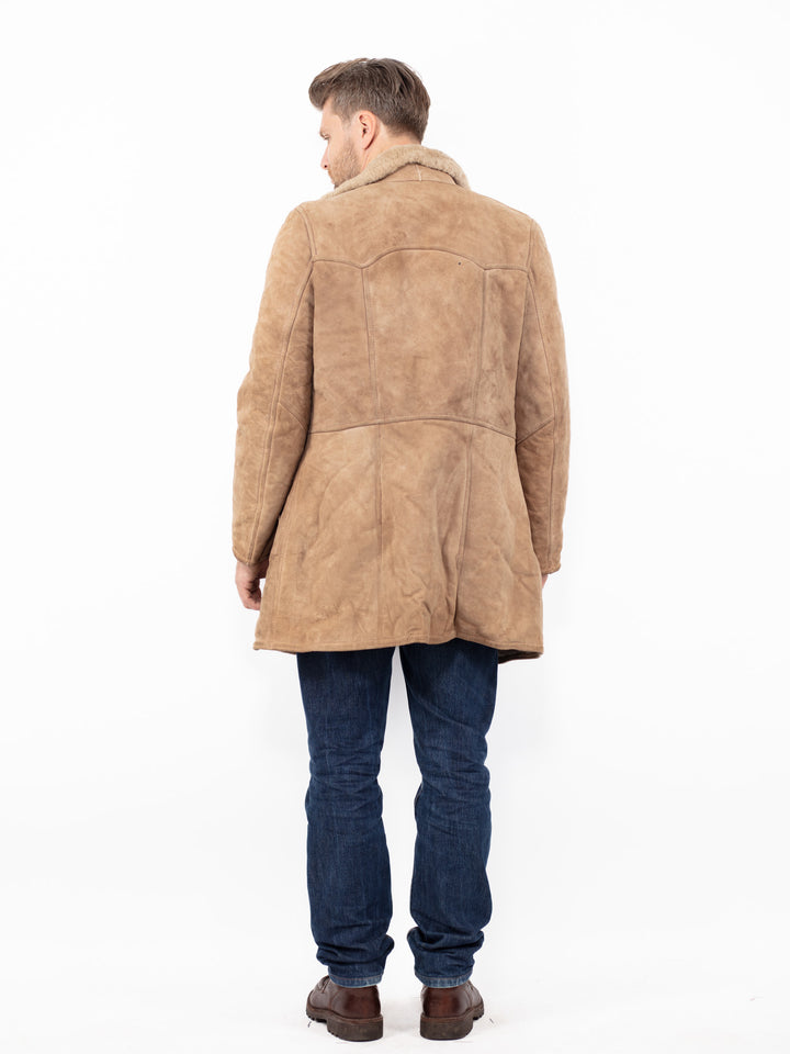 Vintage 70's Men Sheepskin Coat in BeigeZ2629