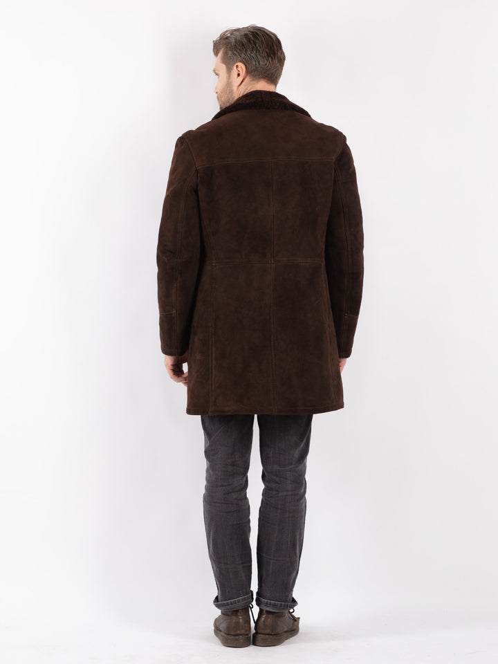 Vintage 70's Men Sheepskin Shearling Coat in