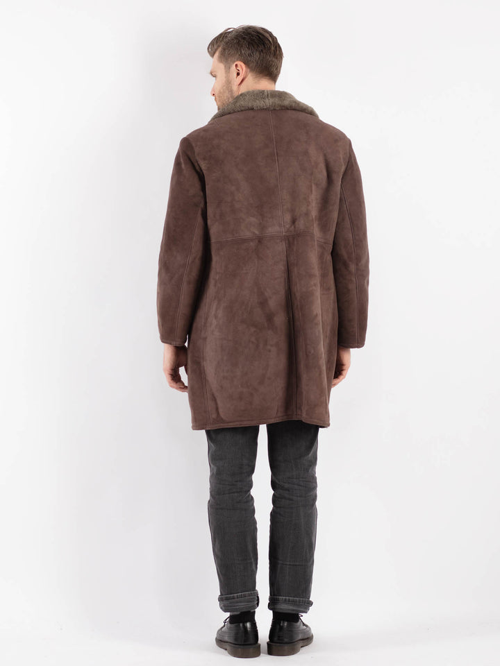 Vintage 70's Men Sheepskin Coat in BrownZ499
