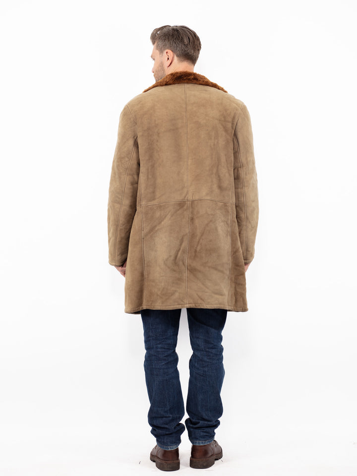 Vintage 70's Men Sheepskin Coat in BeigeZ2636