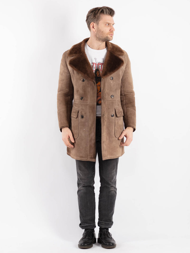 Vintage 70's Men Sheepskin in Beige