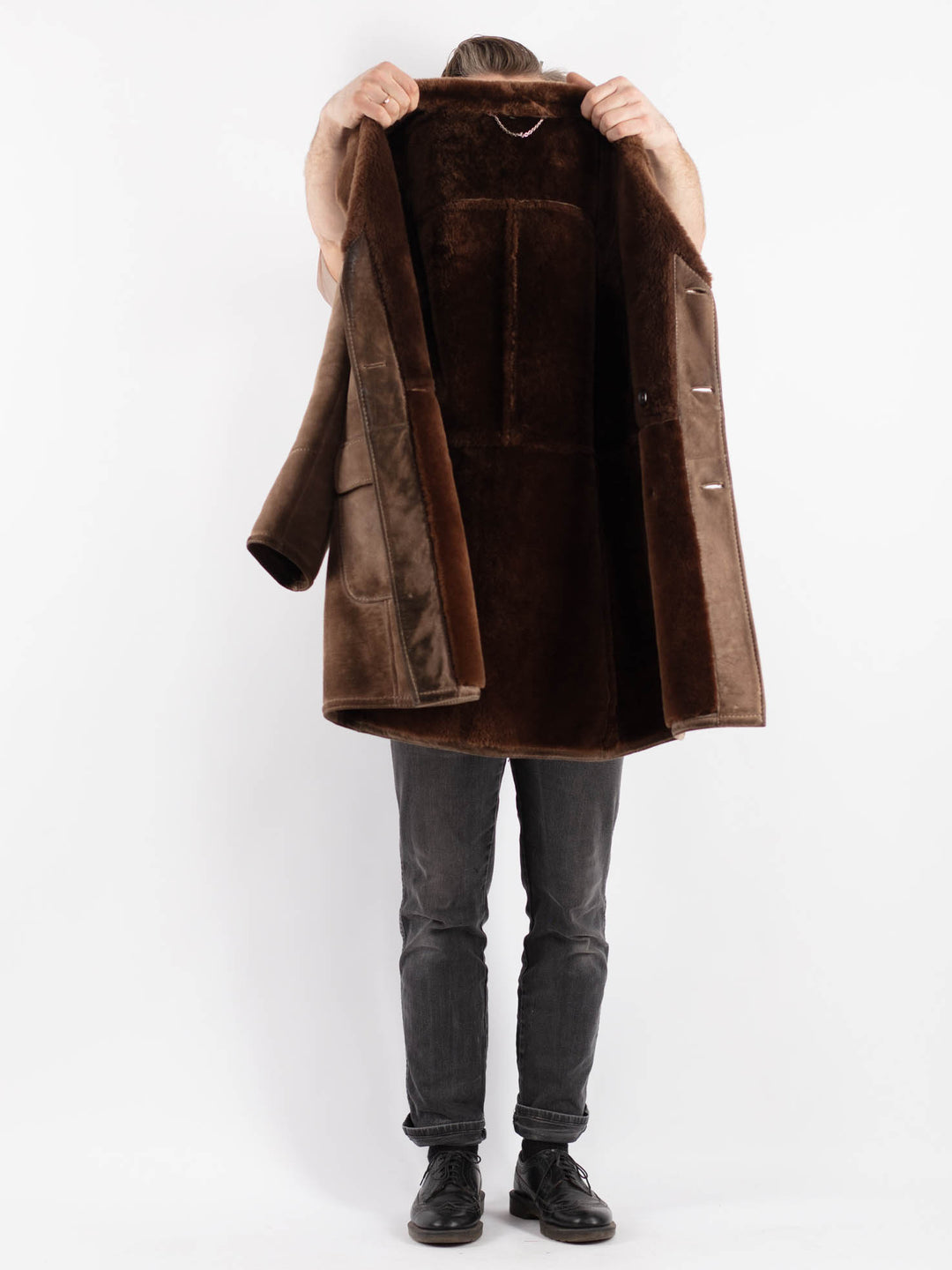 Vintage 70's Men Sheepskin in Beige