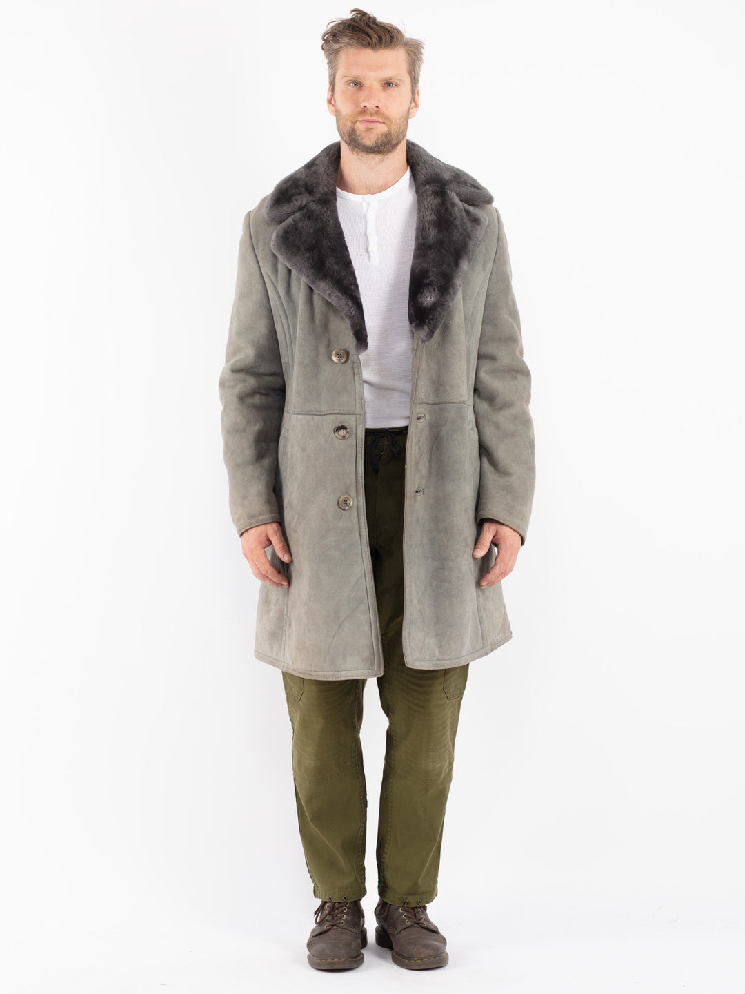 Online Vintage Store Vintage 70's Men Sheepskin Shearling Coat