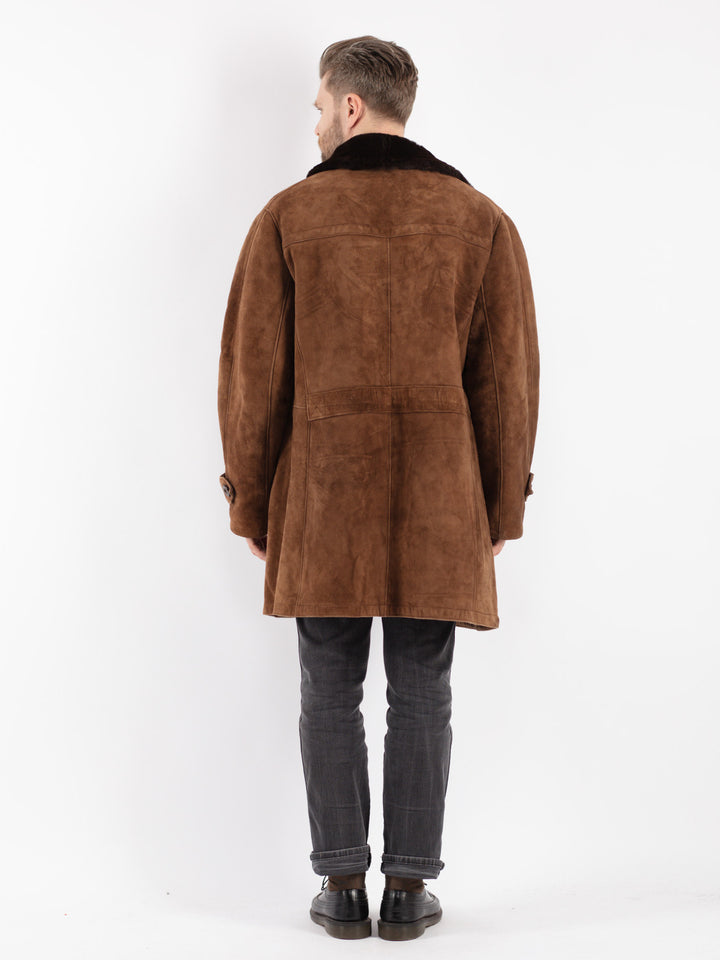 Vintage 70's Men Sheepskin Coat in Brown