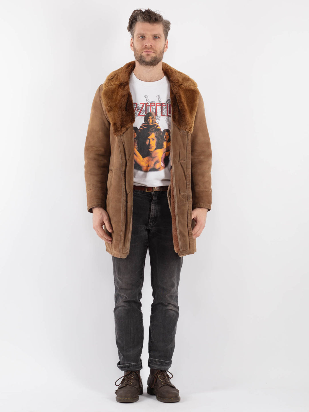 Vintage 70's Men Sheepskin in BeigeZ610