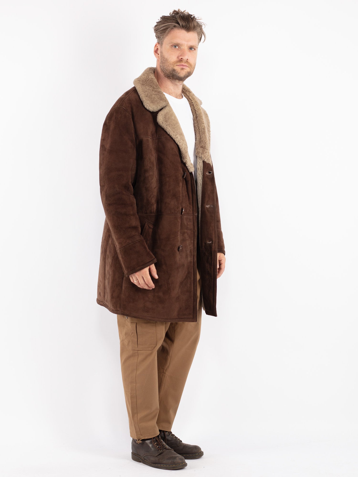 Vintage Light offers Brown Sheepskin Shearling Coat