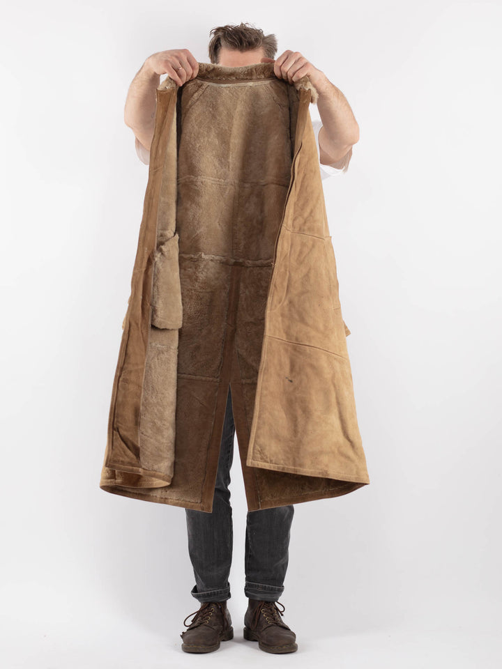 Vintage 70's Men Sheepskin Coat in BeigeZ619
