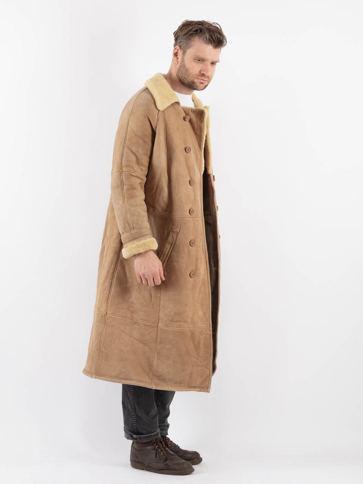 Vintage 70's Men Sheepskin Coat in BeigeZ622
