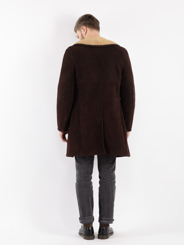Vintage 70's Men Sheepskin Coat in BrownZ411