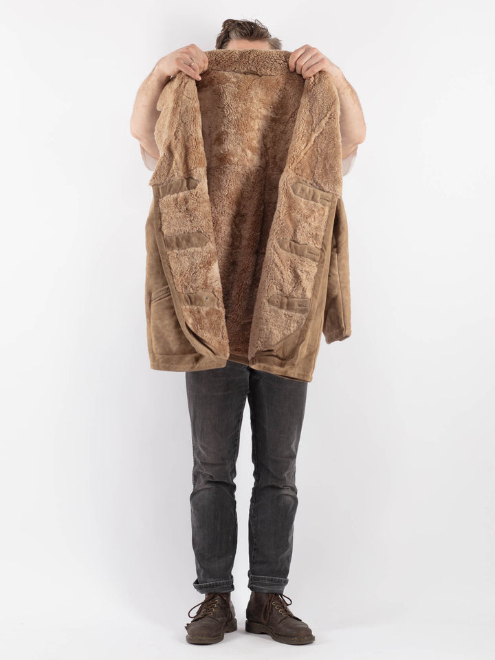 Vintage 70's Men Sheepskin Coat in BeigeZ630