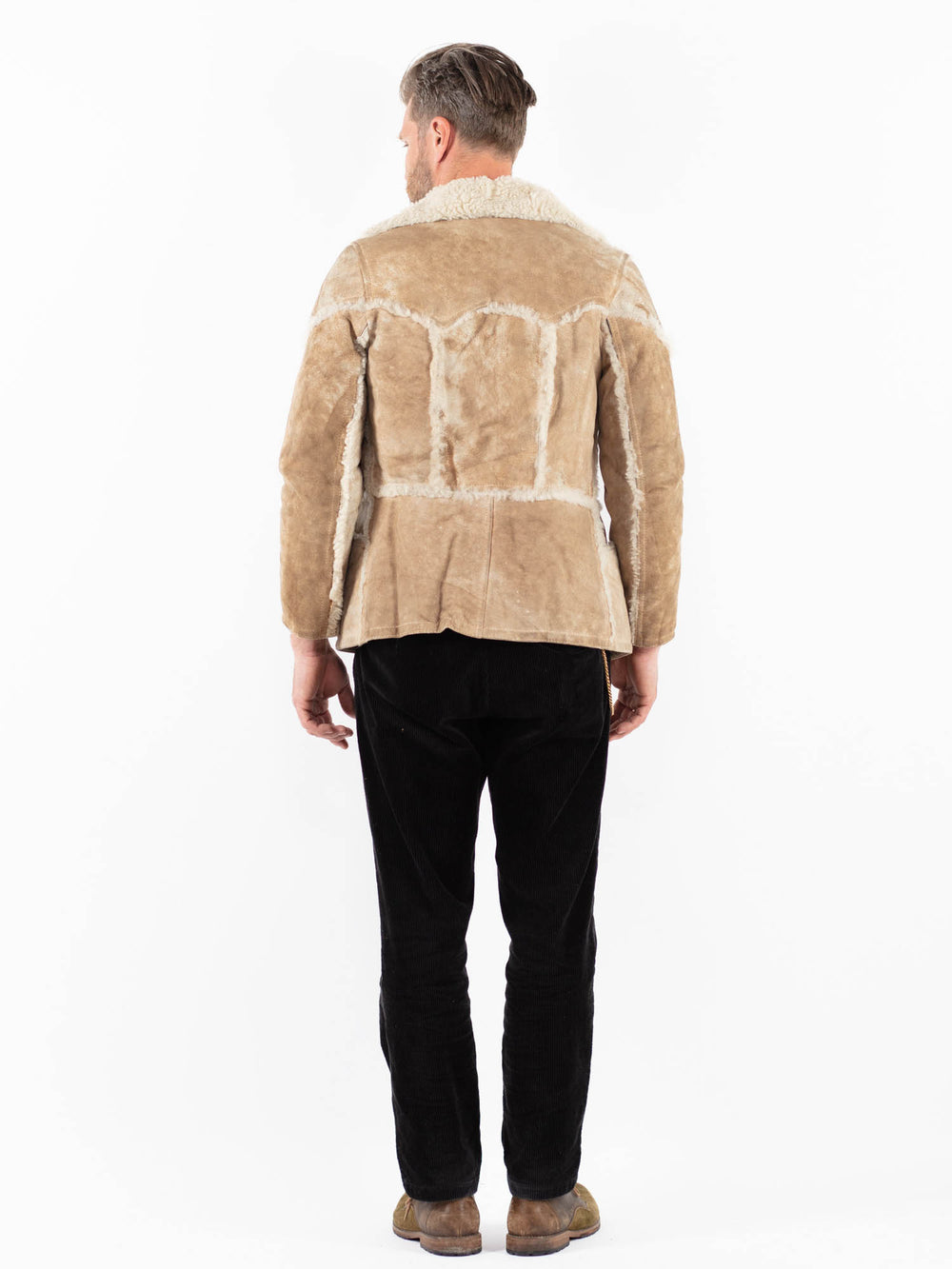 Vintage 70's Men Sheepskin Jacket in BeigeZ1831