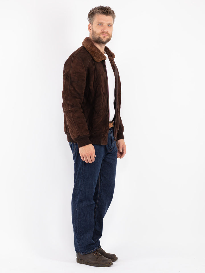 Vintage 70's Men Sheepskin Jacket in Brown