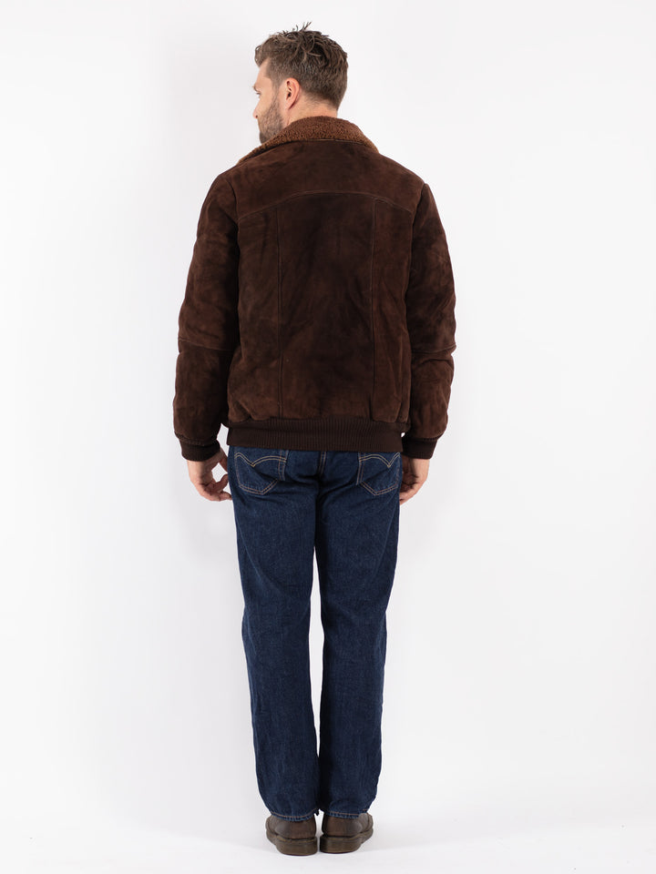Vintage 70's Men Sheepskin Jacket in Brown