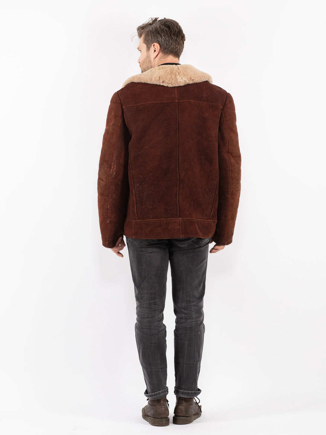 Vintage 70's Men Sheepskin Jacket in Brown