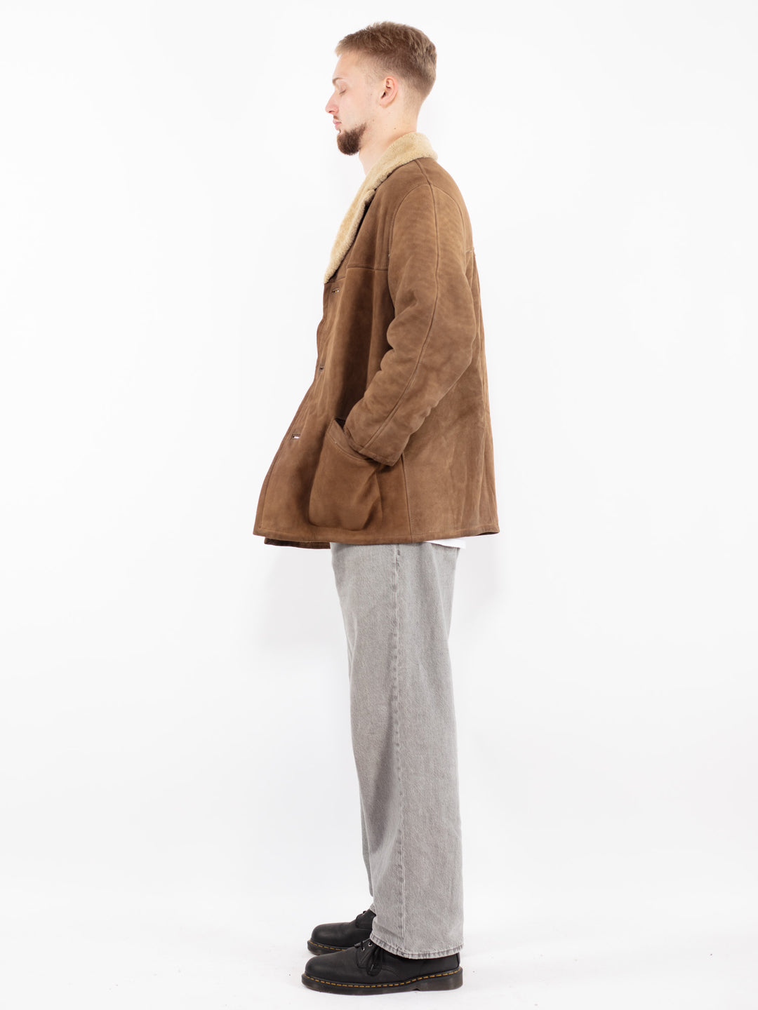 Vintage 70's Men Sheepskin Jacket in BrownZ2485