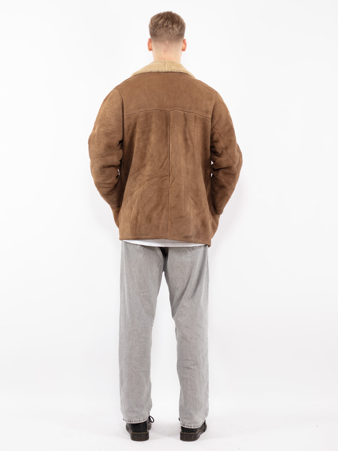 Vintage 70's Men Sheepskin Jacket in BrownZ2485