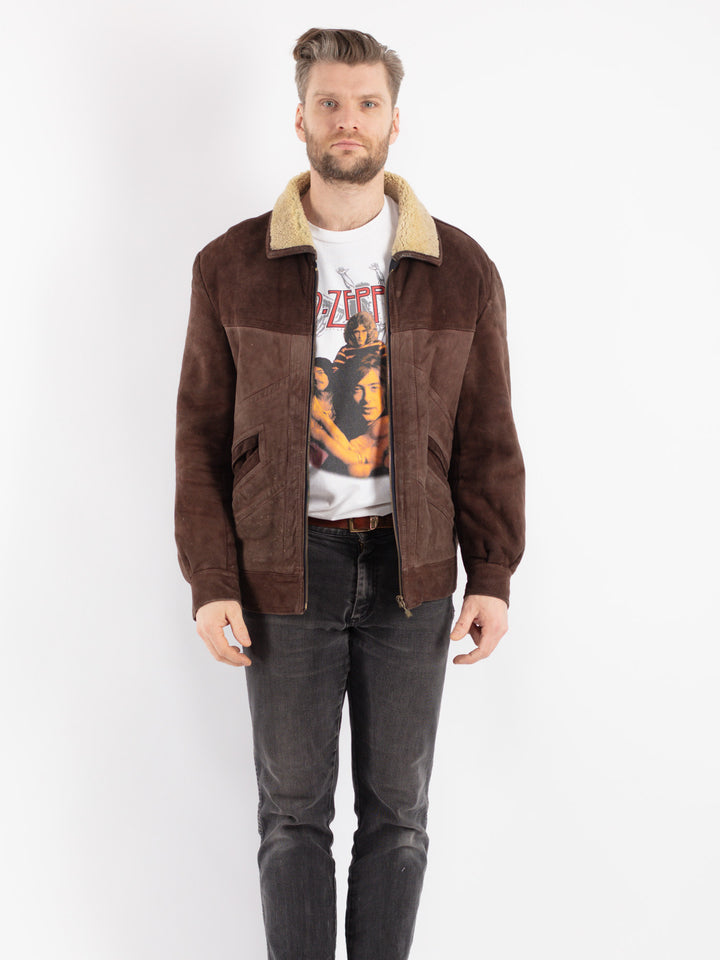 Vintage 70's Men Sheepskin Jacket in Brown